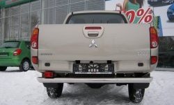 15 249 р. Защита заднего бампера (Ø76 мм, нержавейка) SLITKOFF  Mitsubishi L200 ( 4,  5 KK,KL) (2006-2022)  дорестайлинг, рестайлинг  с доставкой в г. Таганрог. Увеличить фотографию 1