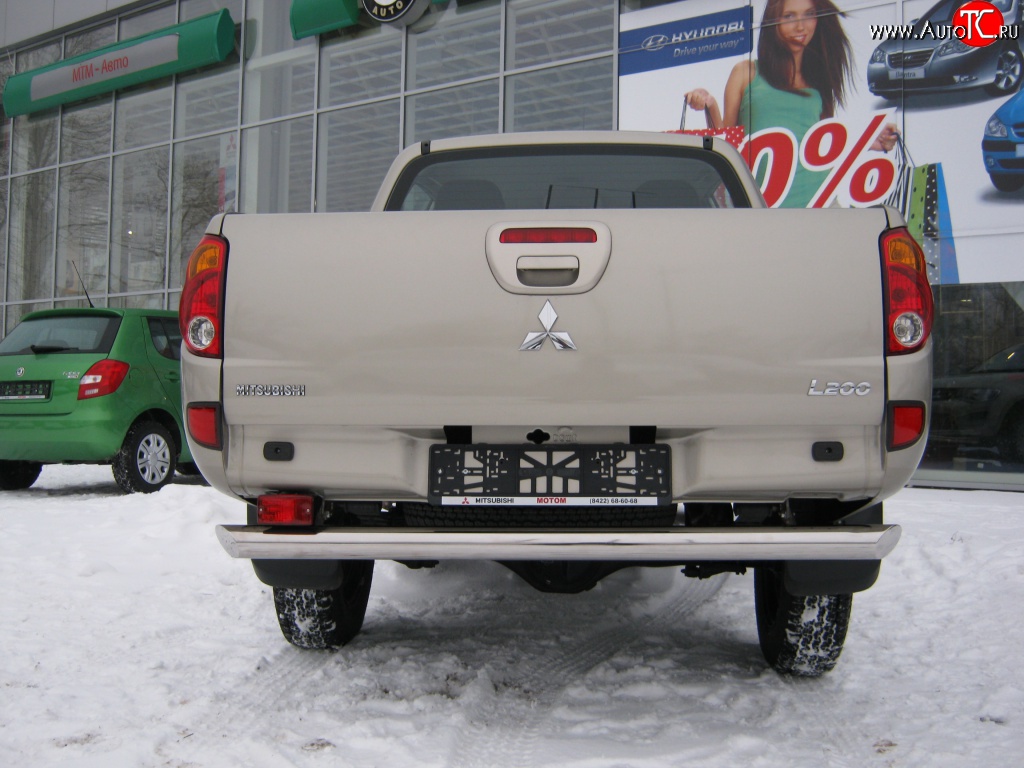 15 249 р. Защита заднего бампера (Ø76 мм, нержавейка) SLITKOFF  Mitsubishi L200 ( 4,  5 KK,KL) (2006-2022)  дорестайлинг, рестайлинг  с доставкой в г. Таганрог