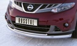 18 849 р. Защита переднего бампера (2 трубыØ63 и 42 мм, нержавейка) SLITKOFF  Nissan Murano  2 Z51 (2010-2016) рестайлинг  с доставкой в г. Таганрог. Увеличить фотографию 1