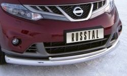 Защита переднего бампера (2 трубыØ76 и 42 мм, нержавейка) SLITKOFF Nissan (Нисан) Murano (Мурано)  2 Z51 (2010-2016) 2 Z51 рестайлинг