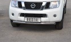 19 999 р. Одинарная защита переднего бампера SLITKOFF диаметром 76 мм (2010 г.в.)  Nissan Pathfinder  R51 (2004-2007) дорестайлинг  с доставкой в г. Таганрог. Увеличить фотографию 2