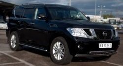 13 849 р. Защита порогов Russtal из круглой трубы диаметром 42 мм Nissan Patrol 6 Y62 дорестайлинг (2010-2014) (Защита порогов с со скосами на торцах (вариант 1))  с доставкой в г. Таганрог. Увеличить фотографию 5