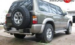 15 249 р. Защита заднего бампера (Ø76 мм, нержавейка) SLITKOFF  Nissan Patrol  5 (1997-2004) Y61 дорестайлинг, Y61 1-ый рестайлинг  с доставкой в г. Таганрог. Увеличить фотографию 2