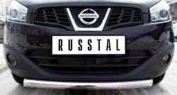 15 249 р. Одинарная защита переднего бампера SLITKOFF диаметром 63 мм  Nissan Qashqai +2  1 (2008-2010) J10 дорестайлинг  с доставкой в г. Таганрог. Увеличить фотографию 1