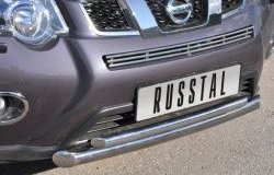 10 899 р. Защита переднего бампера (2 трубыØ63 и 42 мм, нержавейка) Russtal Nissan X-trail 2 T31 рестайлинг (2010-2015)  с доставкой в г. Таганрог. Увеличить фотографию 2