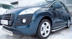 12 999 р. Защита переднего бампера (Ø 42 мм, нержавейка) SLITKOFF  Peugeot 3008 (2009-2013) дорестайлинг  с доставкой в г. Таганрог. Увеличить фотографию 3