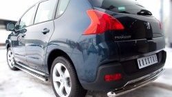 14 899 р. Защита заднего бампера (Ø63 мм, нержавейка) SLITKOFF Peugeot 3008 дорестайлинг (2009-2013)  с доставкой в г. Таганрог. Увеличить фотографию 2