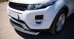 21 649 р. Защита переднего бампера (2 трубыØ76 и 42 мм, нержавейка) SLITKOFF Land Rover Range Rover Evoque 1 L538 дорестайлинг 5 дв. (2011-2015)  с доставкой в г. Таганрог. Увеличить фотографию 3