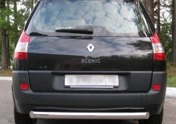 9 599 р. Защита заднего бампера (Ø76 мм, нержавейка) Russtal  Renault Scenic  2 (2003-2009)  с доставкой в г. Таганрог. Увеличить фотографию 1