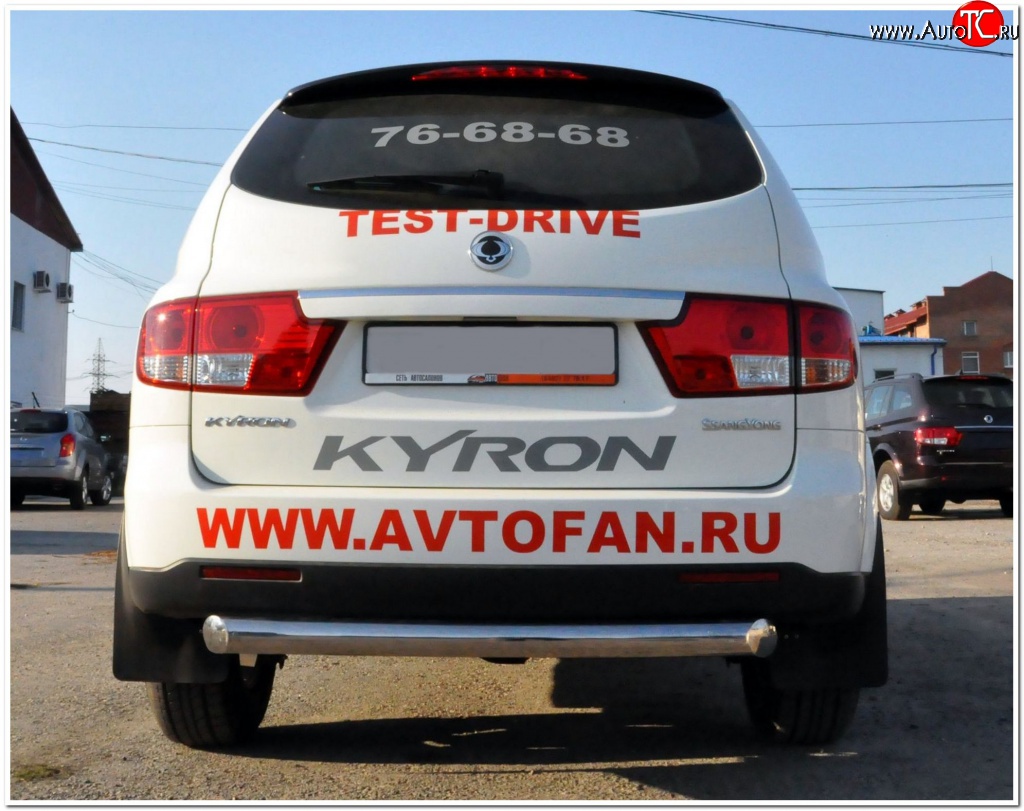 17 399 р. Защита заднего бампера (Ø76 мм, нержавейка) SLITKOFF  SSANGYONG Kyron (2005-2007) дорестайлинг  с доставкой в г. Таганрог