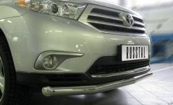 20 999 р. Одинарная защита переднего бампера SLITKOFF 76 мм  Toyota Highlander  XU40 (2010-2013) рестайлинг  с доставкой в г. Таганрог. Увеличить фотографию 2