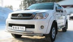 17 299 р. Защита переднего бампера (2 трубыØ63 мм, нержавейка) SLITKOFF  Toyota Hilux  AN10,AN20 (2008-2011) 1-ый рестайлинг  с доставкой в г. Таганрог. Увеличить фотографию 1