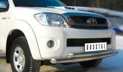 17 299 р. Защита переднего бампера (2 трубыØ63 мм, нержавейка) SLITKOFF  Toyota Hilux  AN10,AN20 (2008-2011) 1-ый рестайлинг  с доставкой в г. Таганрог. Увеличить фотографию 2