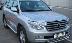 27 999 р. Защита переднего бампера (2 трубыØ76 и 42 мм, нержавейка) SLITKOFF Toyota Land Cruiser 200 дорестайлинг (2007-2012)  с доставкой в г. Таганрог. Увеличить фотографию 2