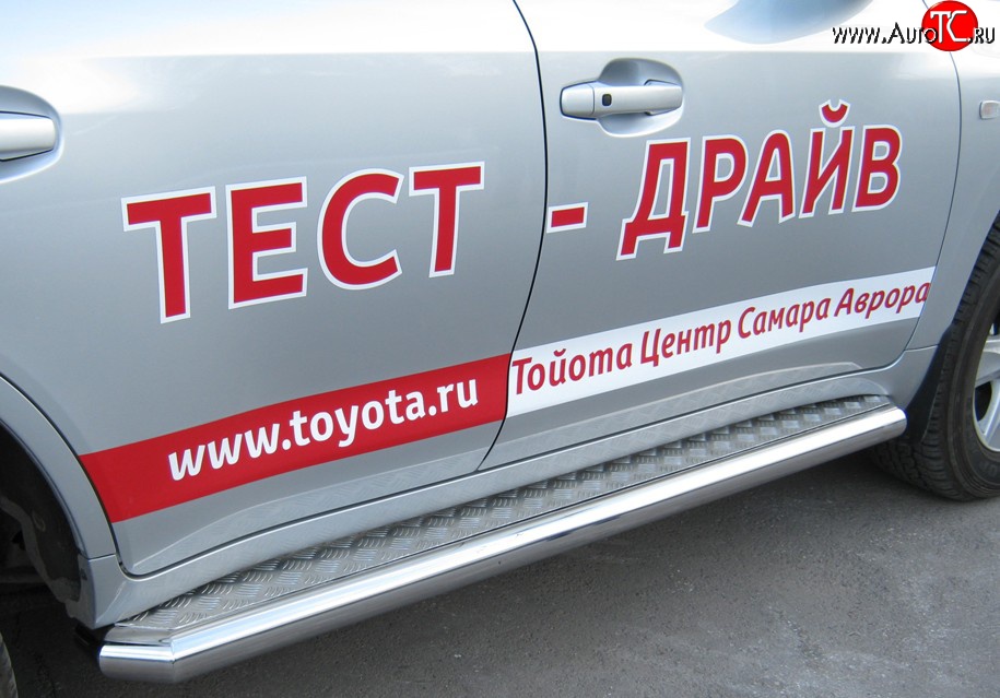 36 999 р. Широкая защита порогов SLITKOFF Toyota Land Cruiser 200 дорестайлинг (2007-2012)  с доставкой в г. Таганрог