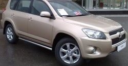 14 849 р. Защита порогов Russtal из круглой трубы диаметром 63 мм Toyota RAV4 XA30 5 дв. удлиненный дорестайлинг (2003-2008) (Защита порогов с со скосами на торцах (вариант 1))  с доставкой в г. Таганрог. Увеличить фотографию 1