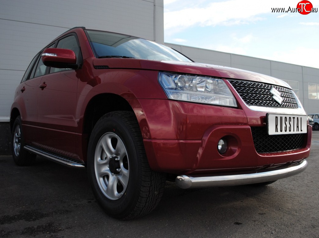 17 899 р. Одинарная защита переднего бампера SLITKOFF  Suzuki Grand Vitara  JT 5 дверей (2005-2008) дорестайлинг  с доставкой в г. Таганрог