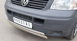 22 299 р. Защита переднего бампера (2 трубыØ75х42 мм, нержавейка) Russtal Volkswagen Transporter T5 дорестайлинг (2003-2009)  с доставкой в г. Таганрог. Увеличить фотографию 3