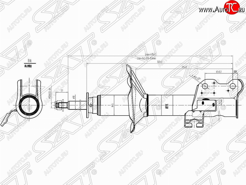 4 099 р. Правый амортизатор передний SAT  Nissan 100NX (1990-1996)  с доставкой в г. Таганрог