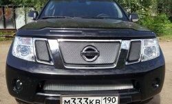 1 539 р. Нижняя сетка на бампер Russtal (хром) Nissan Pathfinder R51 рестайлинг (2009-2014)  с доставкой в г. Таганрог. Увеличить фотографию 4