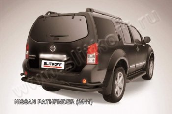 11 299 р. Защита задняя Slitkoff  Nissan Pathfinder  R51 (2009-2014) рестайлинг (Цвет: серебристый)  с доставкой в г. Таганрог. Увеличить фотографию 1