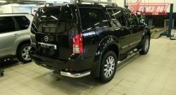 Защита заднего бампера из боковых уголков Souz-96 (d76) Nissan Pathfinder R51 рестайлинг (2009-2014)