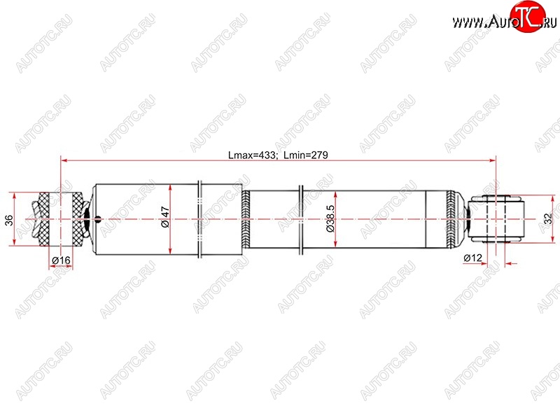 1 599 р. Амортизатор задний LH=RH SAT Nissan AD Y11 (1999-2008)  с доставкой в г. Таганрог