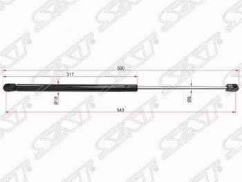 Газовый упор крышки багажника SAT Nissan Almera N16 седан дорестайлинг (2000-2003)