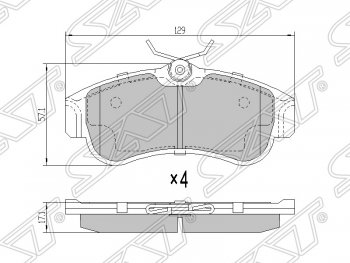 919 р. Колодки тормозные SAT (передние) Nissan Almera N16 седан дорестайлинг (2000-2003)  с доставкой в г. Таганрог. Увеличить фотографию 1