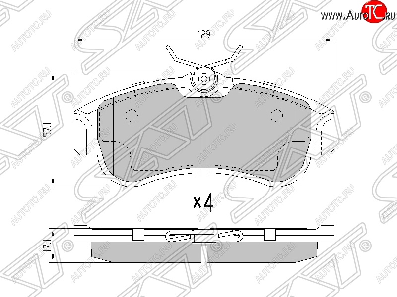 1 329 р. Колодки тормозные SAT (передние)  Nissan Almera ( N15,  N16) - Primera  1 седан  с доставкой в г. Таганрог