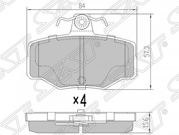 Колодки тормозные SAT (задние) Nissan Primera 2 универсал P11 рестайлинг (1999-2003)