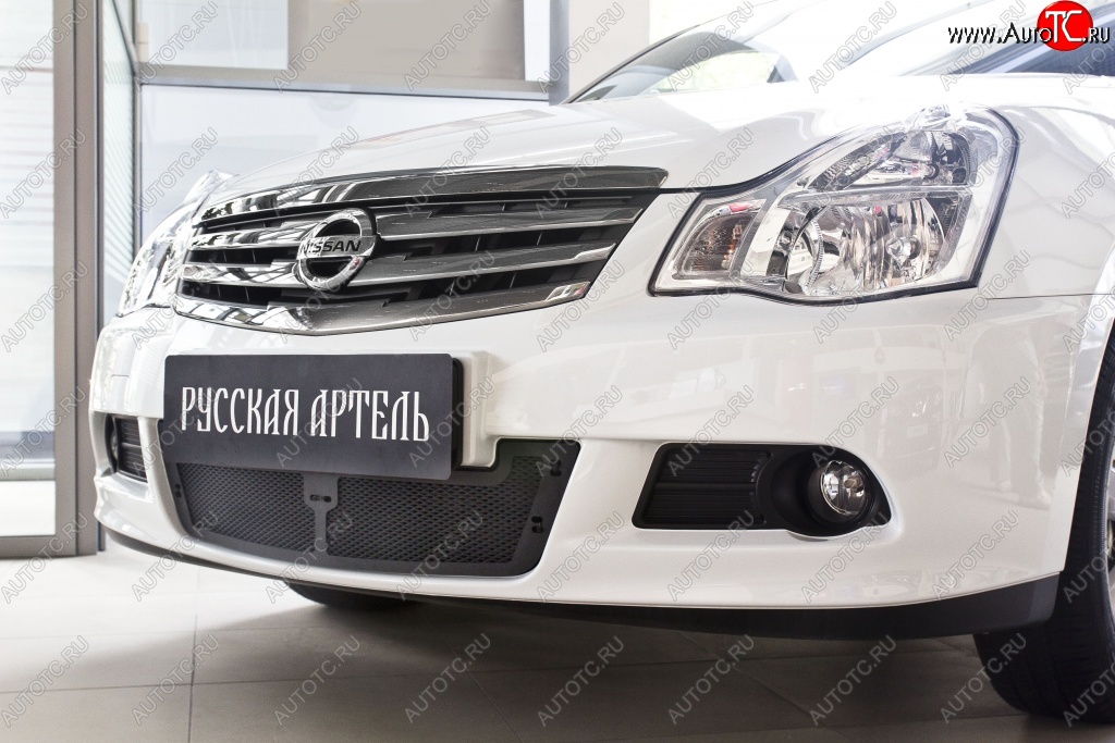 2 089 р. Защитная сетка решетки переднего бампера РА  Nissan Almera  G15 (2012-2019) седан  с доставкой в г. Таганрог