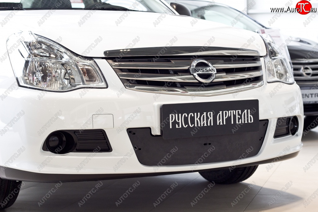 999 р. Зимняя заглушка решетки переднего бампера РА  Nissan Almera  G15 (2012-2019) седан  с доставкой в г. Таганрог