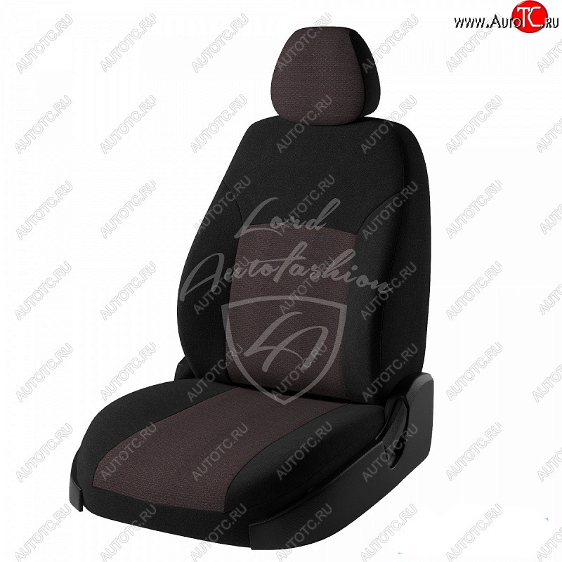 5 349 р. Чехлы для сидений Lord Autofashion Дублин (жаккард, цельная спинка)  Nissan Almera  G15 (2012-2019) седан (Черный, вставка Ёж Красный)  с доставкой в г. Таганрог