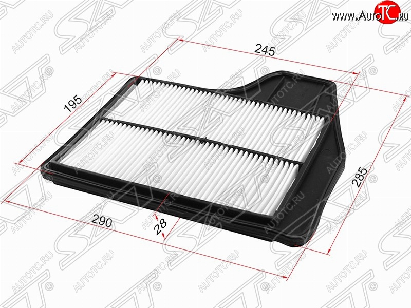 459 р. Фильтр воздушный двигателя SAT (290х285х28 mm)  Nissan Altima  седан - Teana  3 L33  с доставкой в г. Таганрог