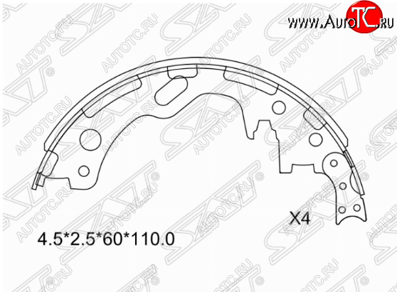 3 599 р. Комплект задних тормозных колодок SAT  Nissan Atlas  F23 (1992-2007) правый руль рестайлинг  с доставкой в г. Таганрог