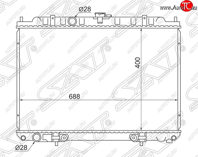 6 949 р. Радиатор двигателя (трубчатый, QG18EM, МКПП/АКПП) SAT  Nissan Avenir - Tino  с доставкой в г. Таганрог