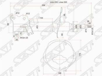 4 799 р. Правый амортизатор передний SAT  Nissan Avenir - Expert  с доставкой в г. Таганрог. Увеличить фотографию 1