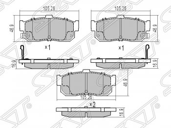 859 р. Колодки тормозные SAT (задние)  Nissan Avenir - Sunny  B15  с доставкой в г. Таганрог. Увеличить фотографию 1