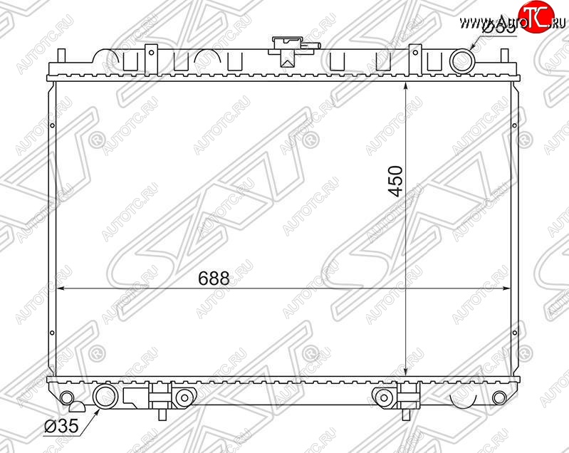 6 299 р. Радиатор двигателя (трубчатый, МКПП/АКПП) SAT  Nissan Bassara - Serena  2  с доставкой в г. Таганрог