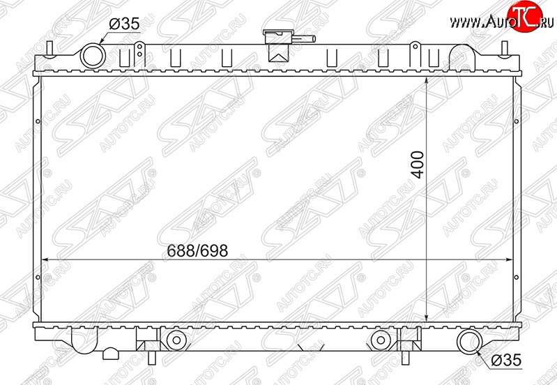 7 849 р. Радиатор двигателя (пластинчатый, 2.0-3.5, МКПП/АКПП) SAT Nissan Cefiro A32 (1994-1998)  с доставкой в г. Таганрог