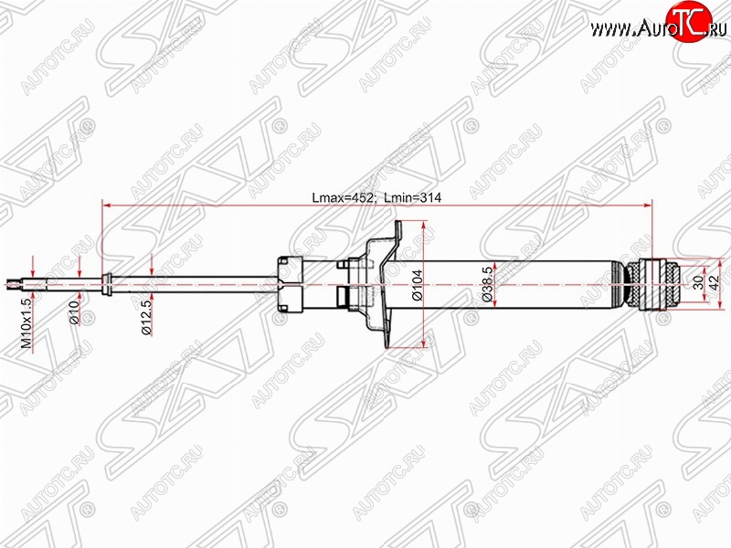 2 699 р. Амортизатор задний SAT (установка на левую или правую сторону) Nissan Cefiro A32 (1994-1998)  с доставкой в г. Таганрог