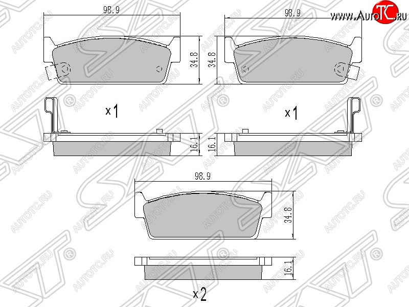 879 р. Колодки тормозные SAT (задние)  Nissan Cedric - Skyline ( R32,  R33)  с доставкой в г. Таганрог