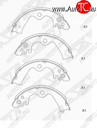 1 599 р. Комплект задних тормозных колодок SAT  Nissan Cube  3 (2008-2024)  с доставкой в г. Таганрог
