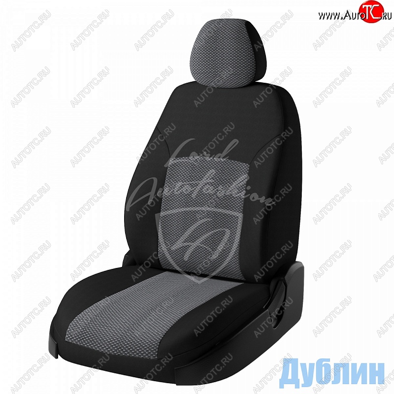 5 849 р. Чехлы для сидений Lord Autofashion Дублин (жаккард)  Nissan Juke  1 YF15 (2014-2020) рестайлинг (Черный, вставка Ёж Белый)  с доставкой в г. Таганрог