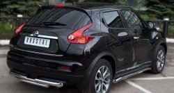 15 549 р. Защита заднего бампера (Ø63 и 42 мм, нержавейка) SLITKOFF Nissan Juke 1 YF15 дорестайлинг (2010-2014)  с доставкой в г. Таганрог. Увеличить фотографию 4