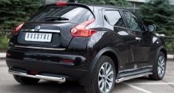 13 949 р. Защита заднего бампера (Ø63 и 42 мм, нержавейка) SLITKOFF Nissan Juke 1 YF15 дорестайлинг (2010-2014)  с доставкой в г. Таганрог. Увеличить фотографию 4