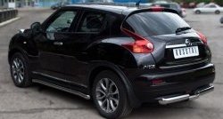 15 699 р. Защита заднего бампера (Ø76 и 42 мм, нержавейка) SLITKOFF Nissan Juke 1 YF15 дорестайлинг (2010-2014)  с доставкой в г. Таганрог. Увеличить фотографию 2