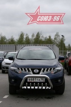 20 654 р. Защита переднего бампера Souz-96 (d76) Nissan Murano 2 Z51 дорестайлинг (2008-2011)  с доставкой в г. Таганрог. Увеличить фотографию 2