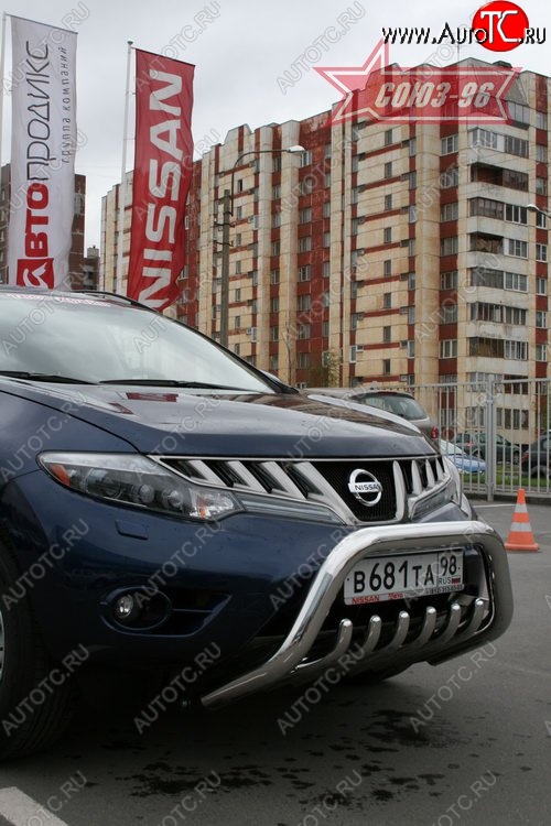 20 654 р. Защита переднего бампера Souz-96 (d76) Nissan Murano 2 Z51 дорестайлинг (2008-2011)  с доставкой в г. Таганрог